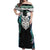 Aotearoa Korowai Motif Off Shoulder Maxi Dress Maori Wheku Poutama