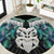 Aotearoa Korowai Motif Round Carpet Maori Wheku Poutama