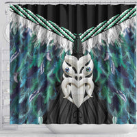Aotearoa Korowai Motif Shower Curtain Maori Wheku Poutama