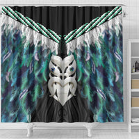 Aotearoa Korowai Motif Shower Curtain Maori Wheku Poutama