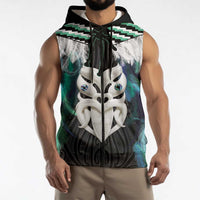 Aotearoa Korowai Motif Sleeveless Zip Hoodie Maori Wheku Poutama LT14 - Polynesian Pride