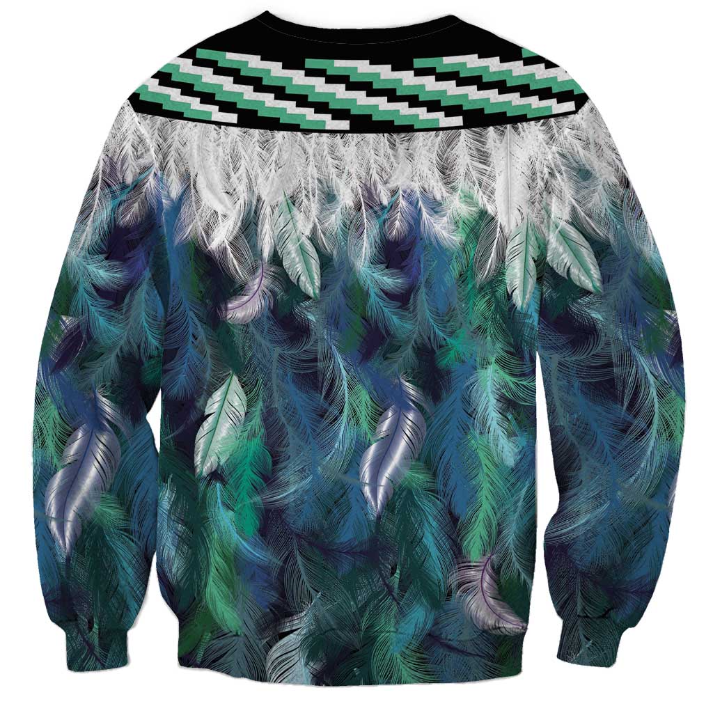 Aotearoa Korowai Motif Sweatshirt Maori Wheku Poutama