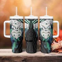 Aotearoa Korowai Motif Tumbler With Handle Maori Wheku Poutama LT14 - Polynesian Pride