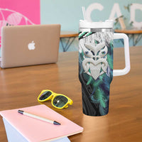 Aotearoa Korowai Motif Tumbler With Handle Maori Wheku Poutama LT14 - Polynesian Pride