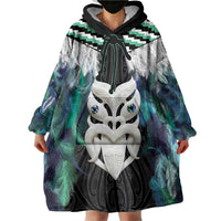 Aotearoa Korowai Motif Wearable Blanket Hoodie Maori Wheku Poutama