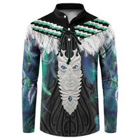 Aotearoa Korowai Motif Button Sweatshirt Maori Tane Poutama