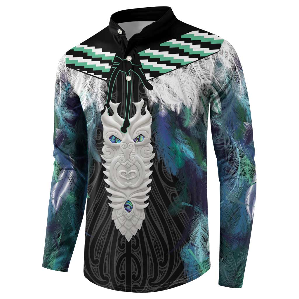 Aotearoa Korowai Motif Button Sweatshirt Maori Tane Poutama