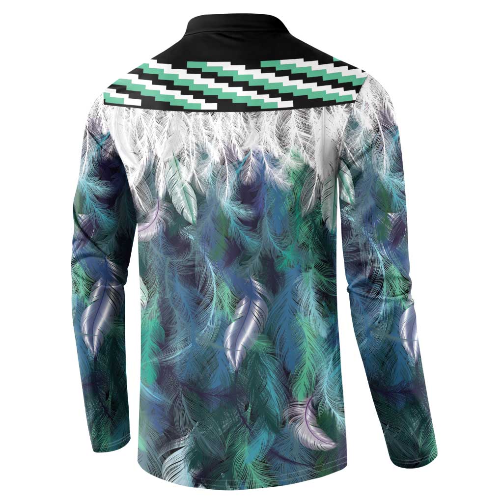 Aotearoa Korowai Motif Button Sweatshirt Maori Tane Poutama