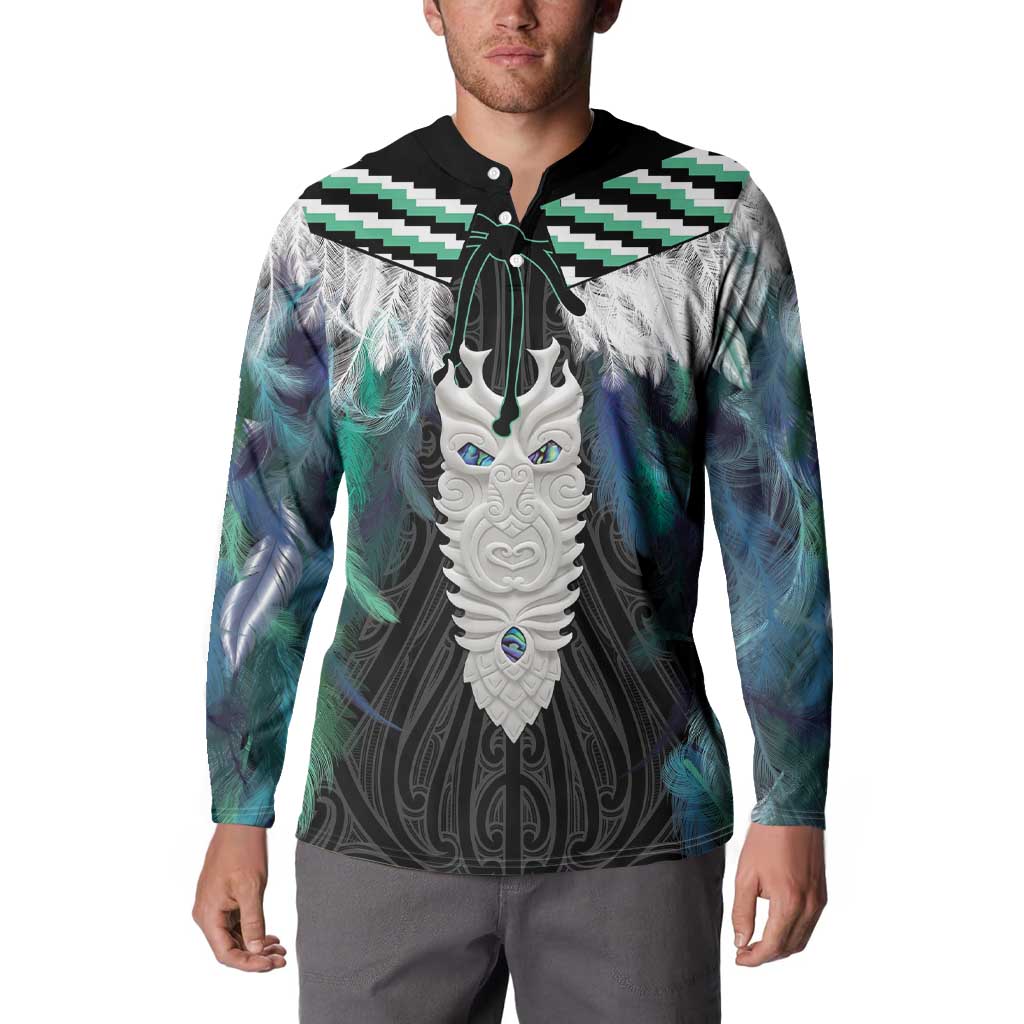Aotearoa Korowai Motif Button Sweatshirt Maori Tane Poutama