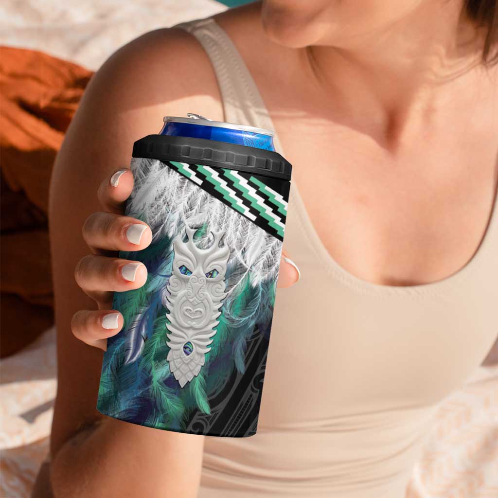 Aotearoa Korowai Motif 4 in 1 Can Cooler Tumbler Maori Tane Poutama LT14 - Polynesian Pride