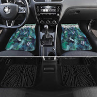 Aotearoa Korowai Motif Car Mats Maori Tane Poutama LT14 Set 4pcs Turquoise - Polynesian Pride
