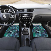 Aotearoa Korowai Motif Car Mats Maori Tane Poutama LT14 Set 2pcs - Front Turquoise - Polynesian Pride