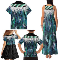 Aotearoa Korowai Motif Family Matching Tank Maxi Dress and Hawaiian Shirt Maori Tane Poutama LT14 - Polynesian Pride