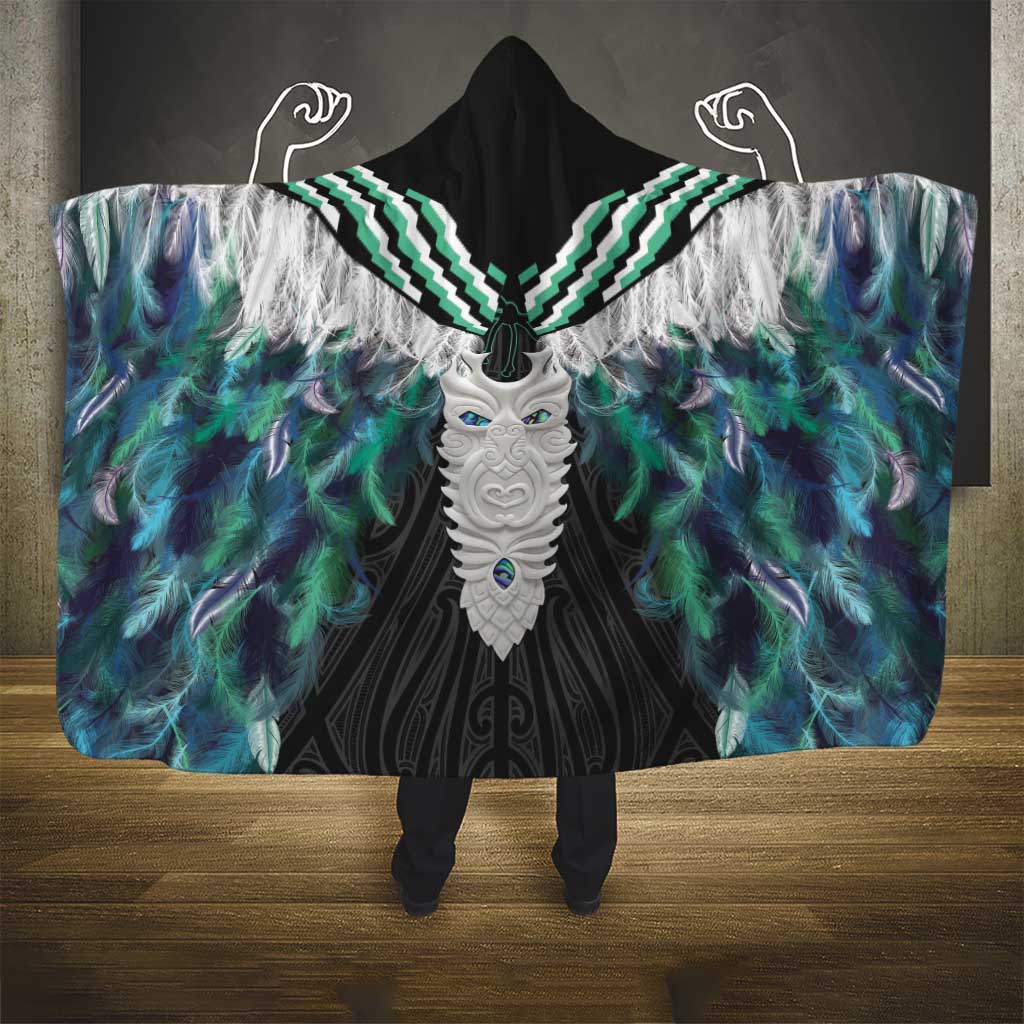 Aotearoa Korowai Motif Hooded Blanket Maori Tane Poutama