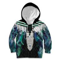 Aotearoa Korowai Motif Kid Hoodie Maori Tane Poutama