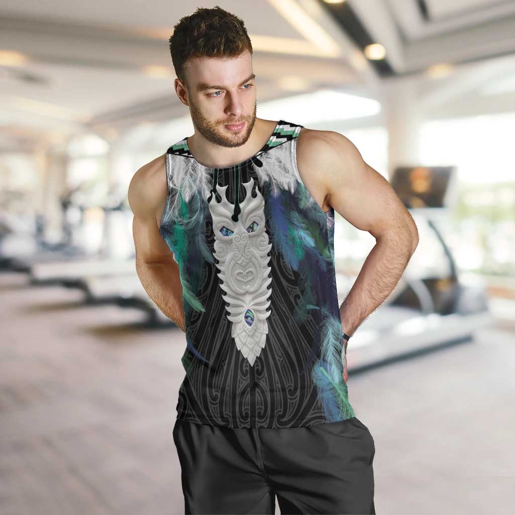 Aotearoa Korowai Motif Men Tank Top Maori Tane Poutama