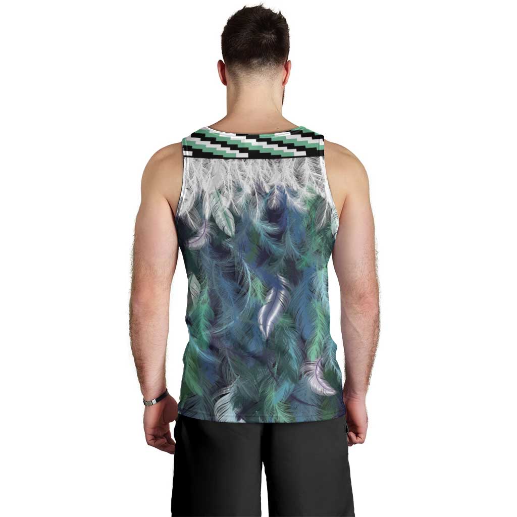 Aotearoa Korowai Motif Men Tank Top Maori Tane Poutama
