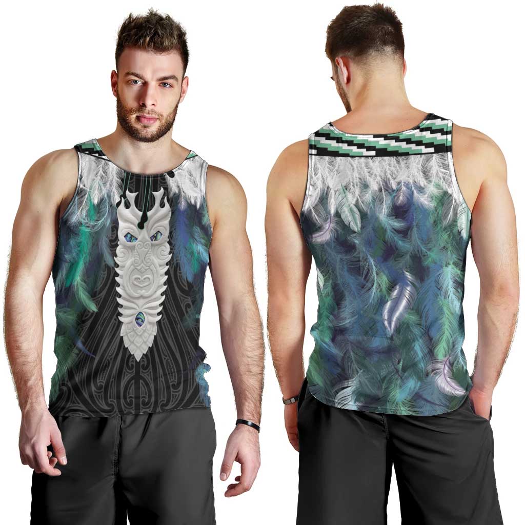 Aotearoa Korowai Motif Men Tank Top Maori Tane Poutama