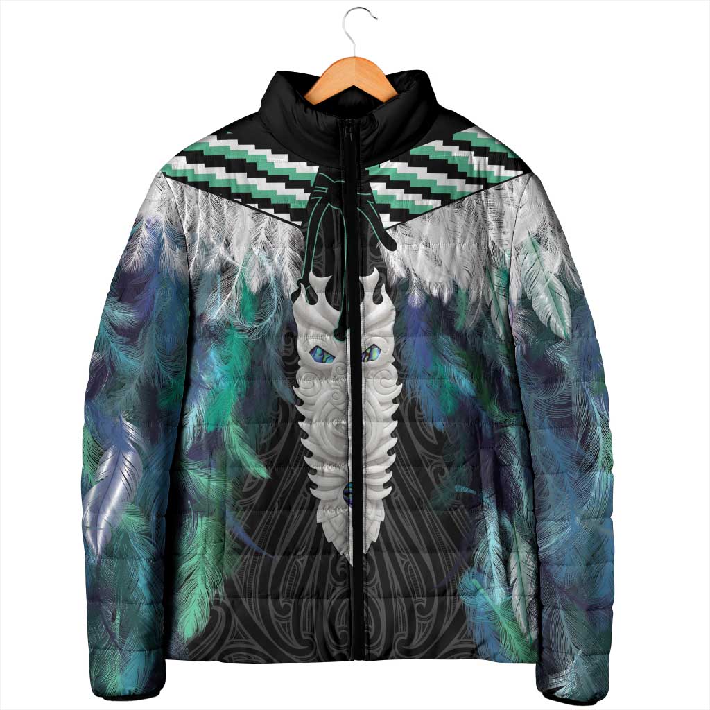 Aotearoa Korowai Motif Padded Jacket Maori Tane Poutama - Polynesian Pride