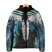 Aotearoa Korowai Motif Padded Jacket Maori Tane Poutama - Polynesian Pride