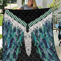 Aotearoa Korowai Motif Quilt Maori Tane Poutama LT14 Turquoise - Polynesian Pride