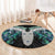 Aotearoa Korowai Motif Round Carpet Maori Tane Poutama