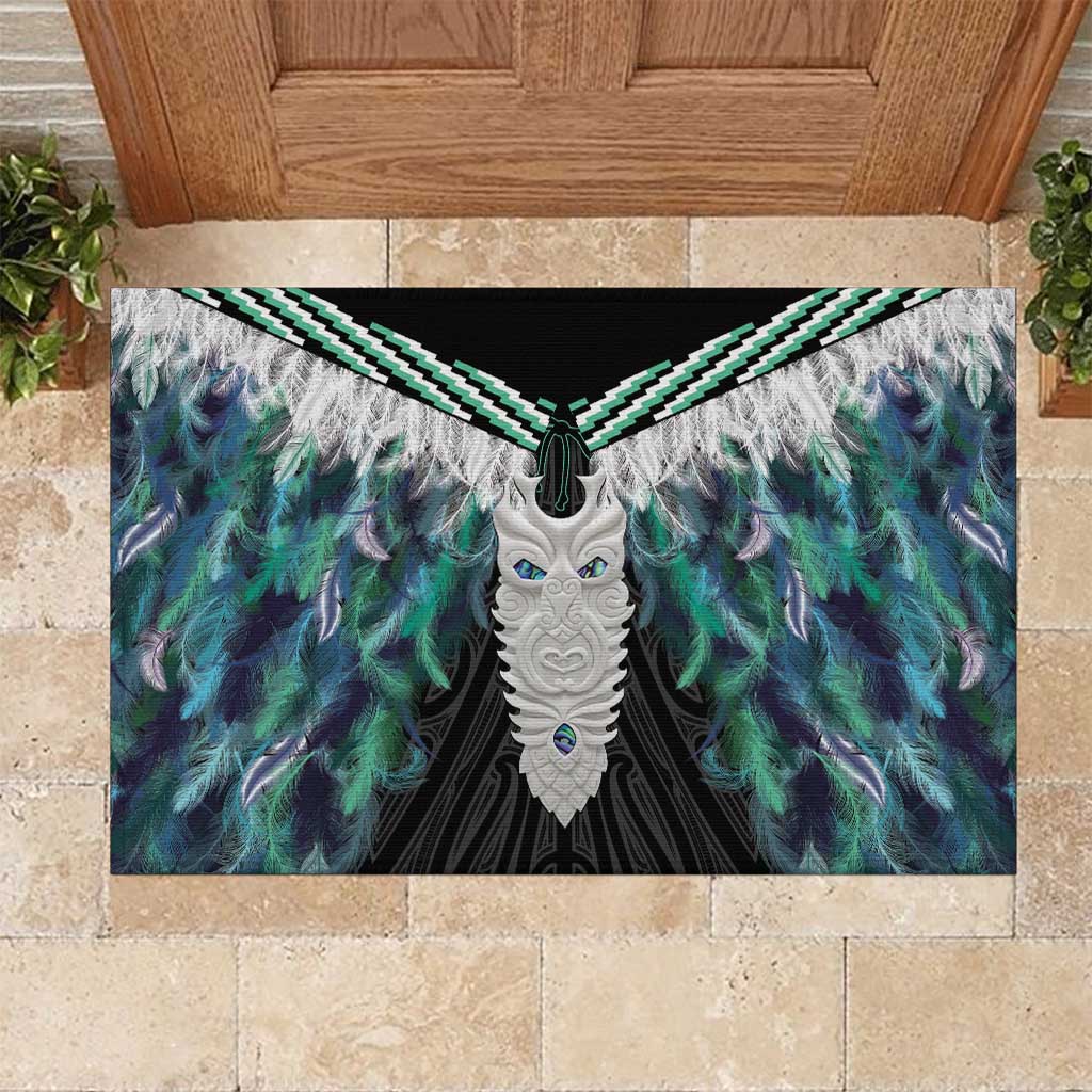 Aotearoa Korowai Motif Rubber Doormat Maori Tane Poutama