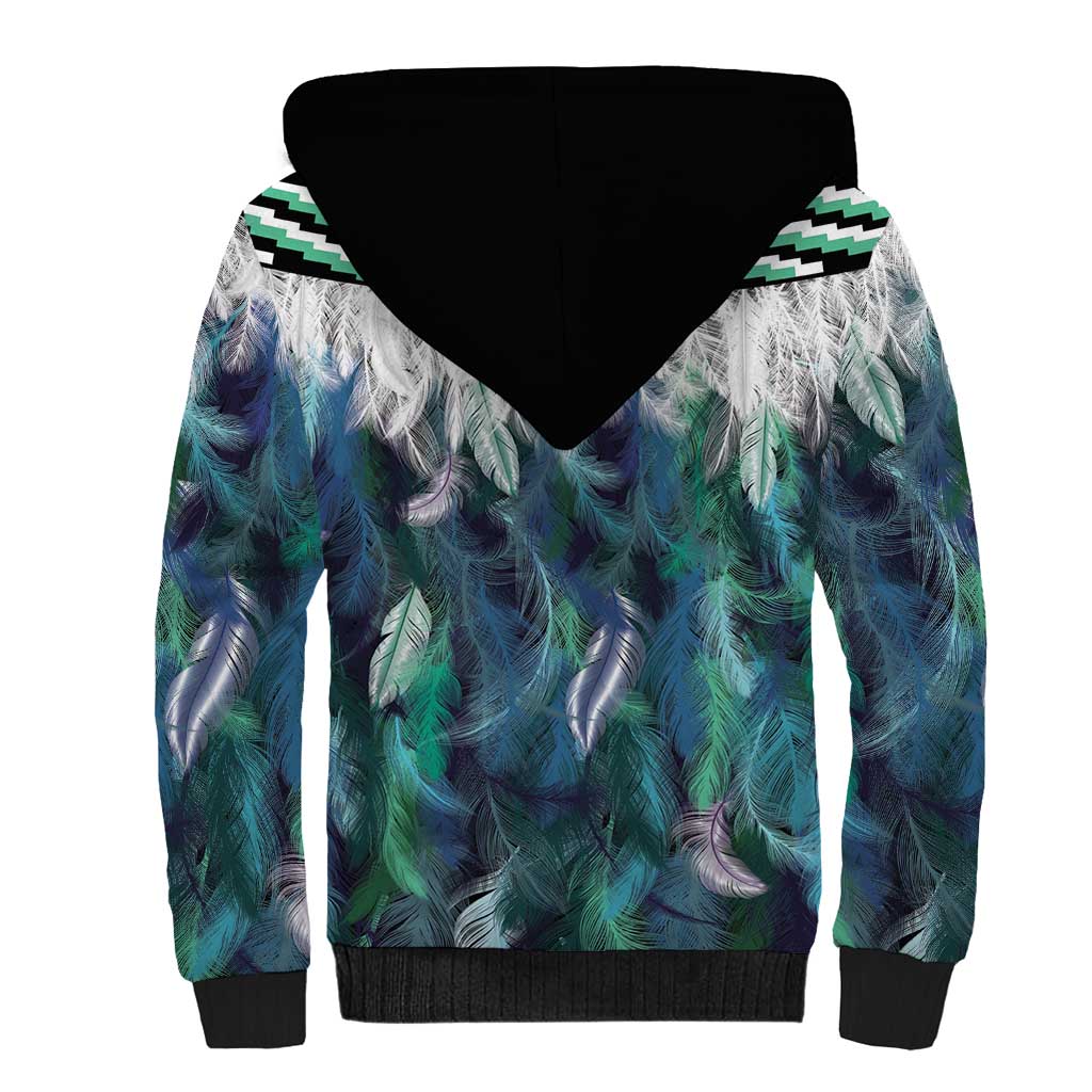 Aotearoa Korowai Motif Sherpa Hoodie Maori Tane Poutama
