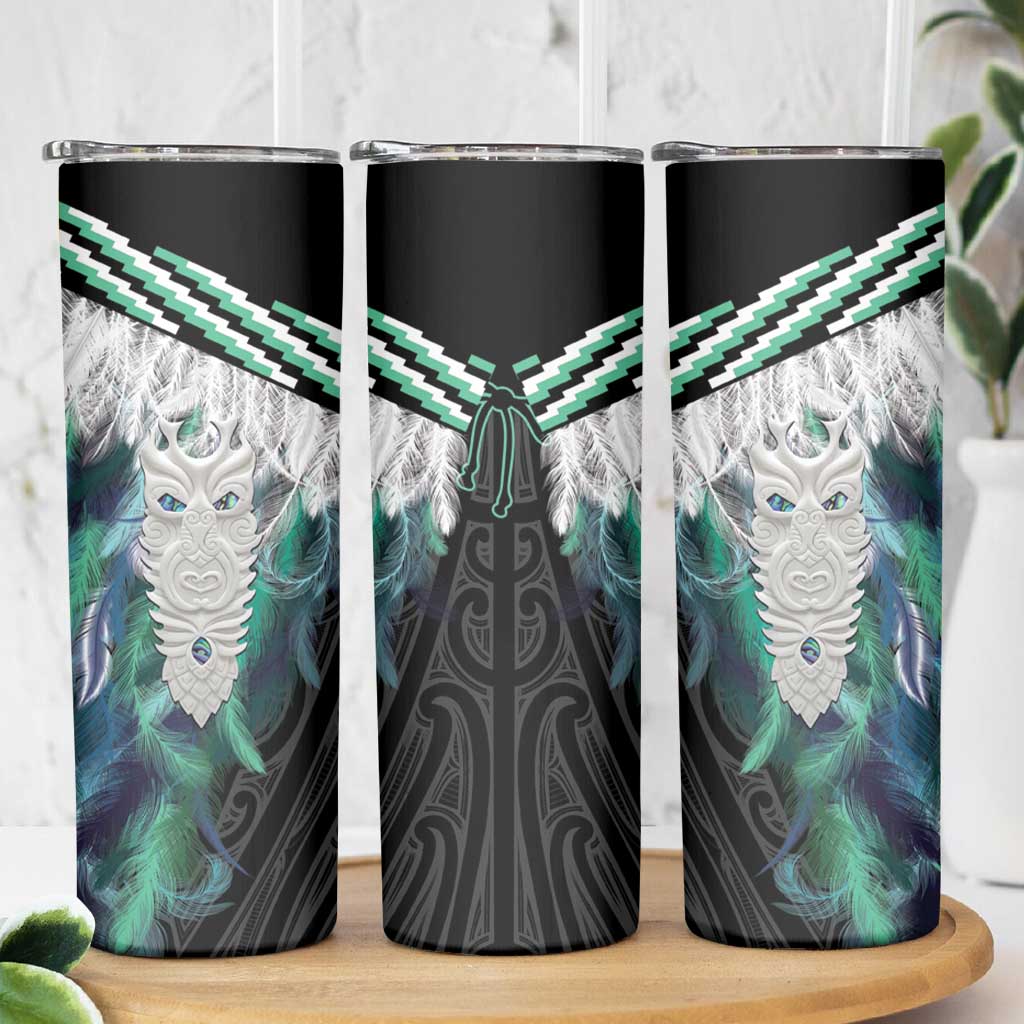 Aotearoa Korowai Motif Skinny Tumbler Maori Tane Poutama LT14 - Polynesian Pride