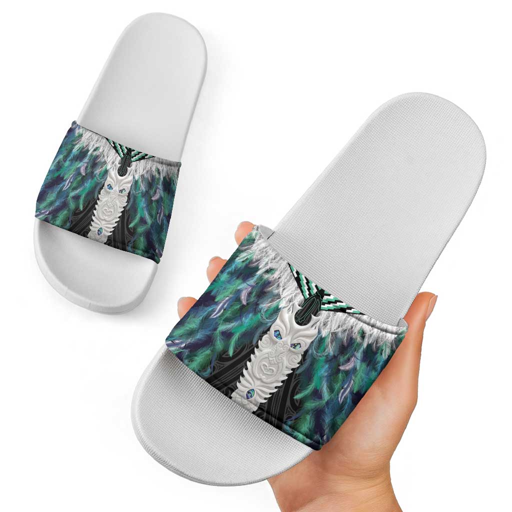Aotearoa Korowai Motif Slide Sandals Maori Tane Poutama LT14 - Polynesian Pride