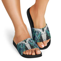 Aotearoa Korowai Motif Slide Sandals Maori Tane Poutama LT14 - Polynesian Pride