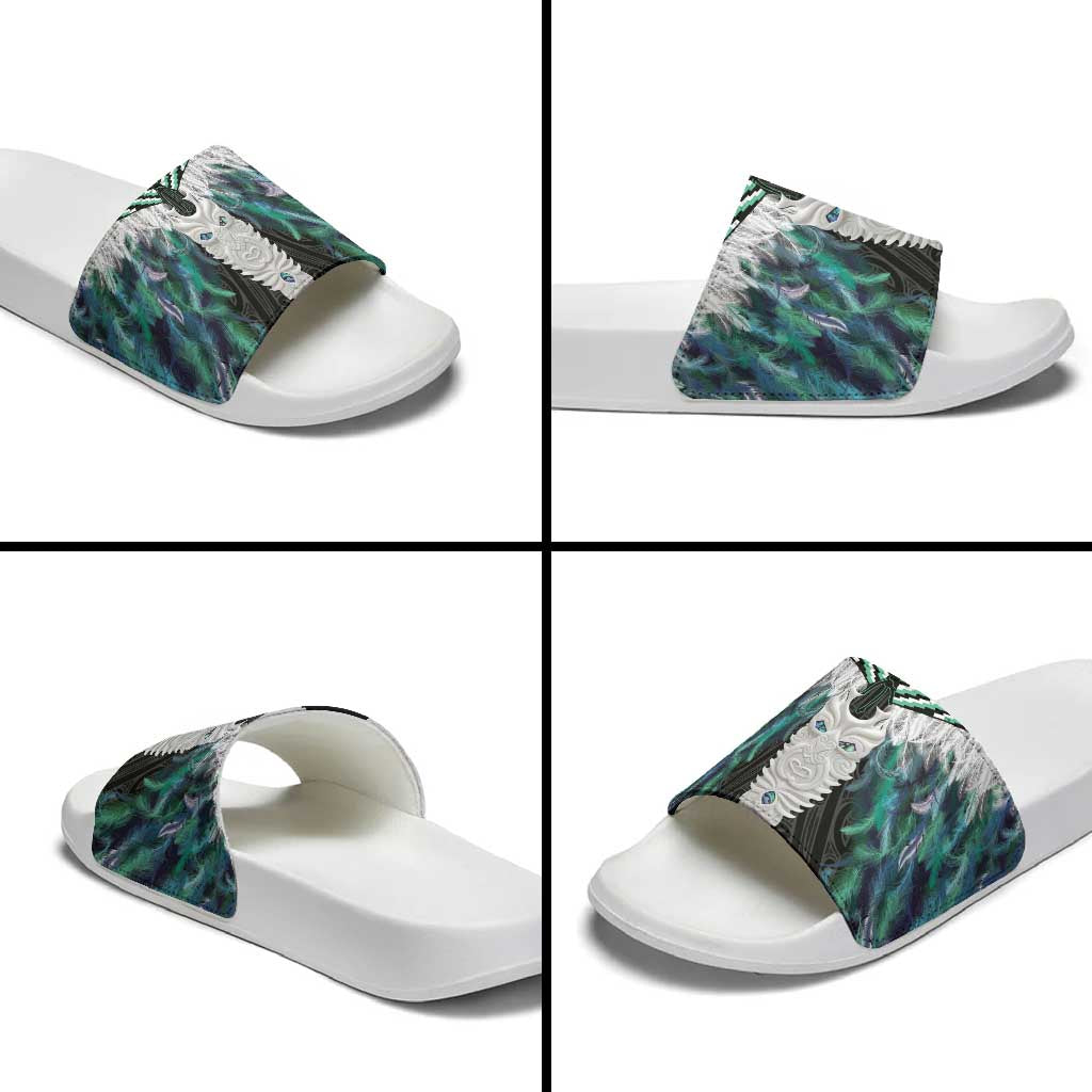 Aotearoa Korowai Motif Slide Sandals Maori Tane Poutama LT14 - Polynesian Pride