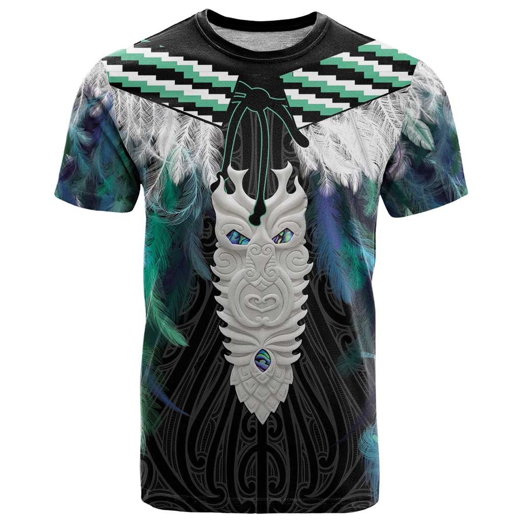Aotearoa Korowai Motif T Shirt Maori Tane Poutama LT14 Turquoise - Polynesian Pride