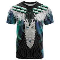 Aotearoa Korowai Motif T Shirt Maori Tane Poutama LT14 Turquoise - Polynesian Pride