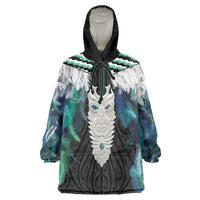 Aotearoa Korowai Motif Wearable Blanket Hoodie Maori Tane Poutama