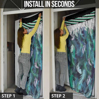 Aotearoa Korowai Motif Door Cover Maori Koru Poutama - Polynesian Pride