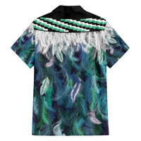 Aotearoa Korowai Motif Family Matching Off The Shoulder Long Sleeve Dress and Hawaiian Shirt Maori Koru Poutama