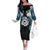 Aotearoa Korowai Motif Family Matching Off The Shoulder Long Sleeve Dress and Hawaiian Shirt Maori Koru Poutama