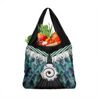 Aotearoa Korowai Motif Grocery Bag Maori Koru Poutama