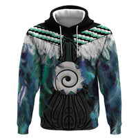 Aotearoa Korowai Motif Hoodie Maori Koru Poutama
