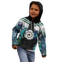 Aotearoa Korowai Motif Kid Hoodie Maori Koru Poutama