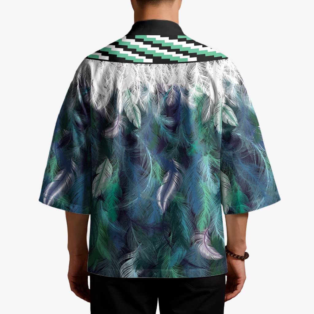 Aotearoa Korowai Motif Kimono Maori Koru Poutama - Polynesian Pride