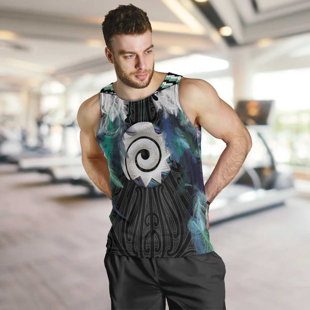Aotearoa Korowai Motif Men Tank Top Maori Koru Poutama