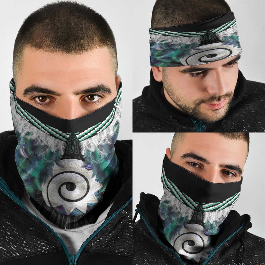 Aotearoa Korowai Motif Neck Gaiter Maori Koru Poutama - Polynesian Pride