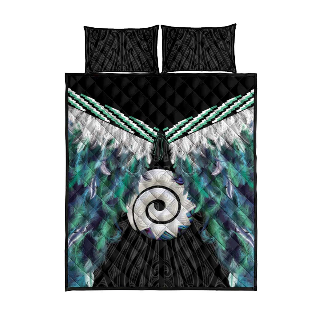Aotearoa Korowai Motif Quilt Bed Set Maori Koru Poutama