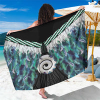 Aotearoa Korowai Motif Sarong Maori Koru Poutama LT14 One Size 44 x 66 inches Turquoise - Polynesian Pride