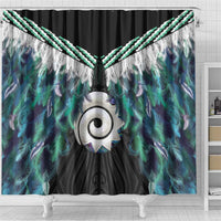 Aotearoa Korowai Motif Shower Curtain Maori Koru Poutama