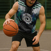 Aotearoa Korowai Motif Sleeveless Hoodie Maori Koru Poutama - Polynesian Pride