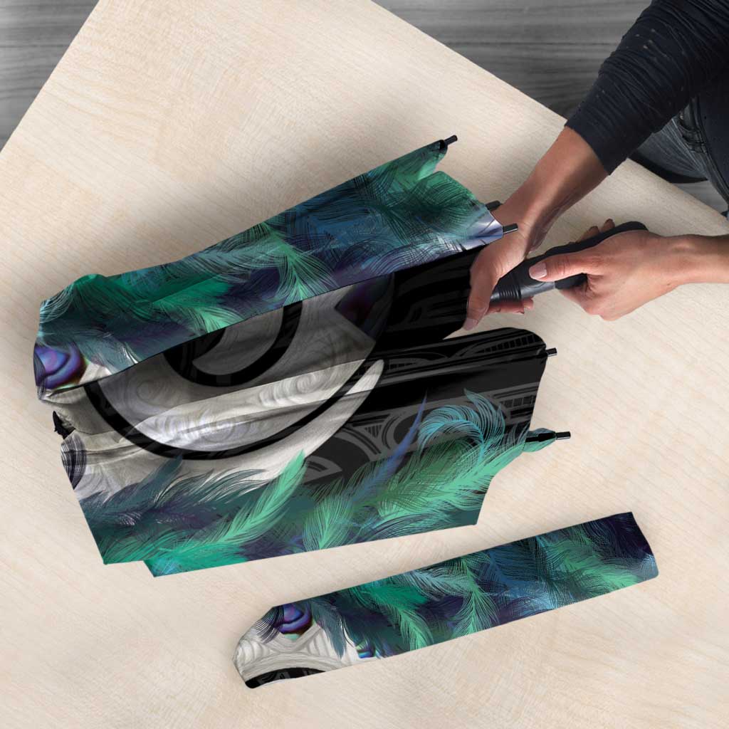 Aotearoa Korowai Motif Umbrella Maori Koru Poutama - Polynesian Pride