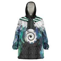 Aotearoa Korowai Motif Wearable Blanket Hoodie Maori Koru Poutama